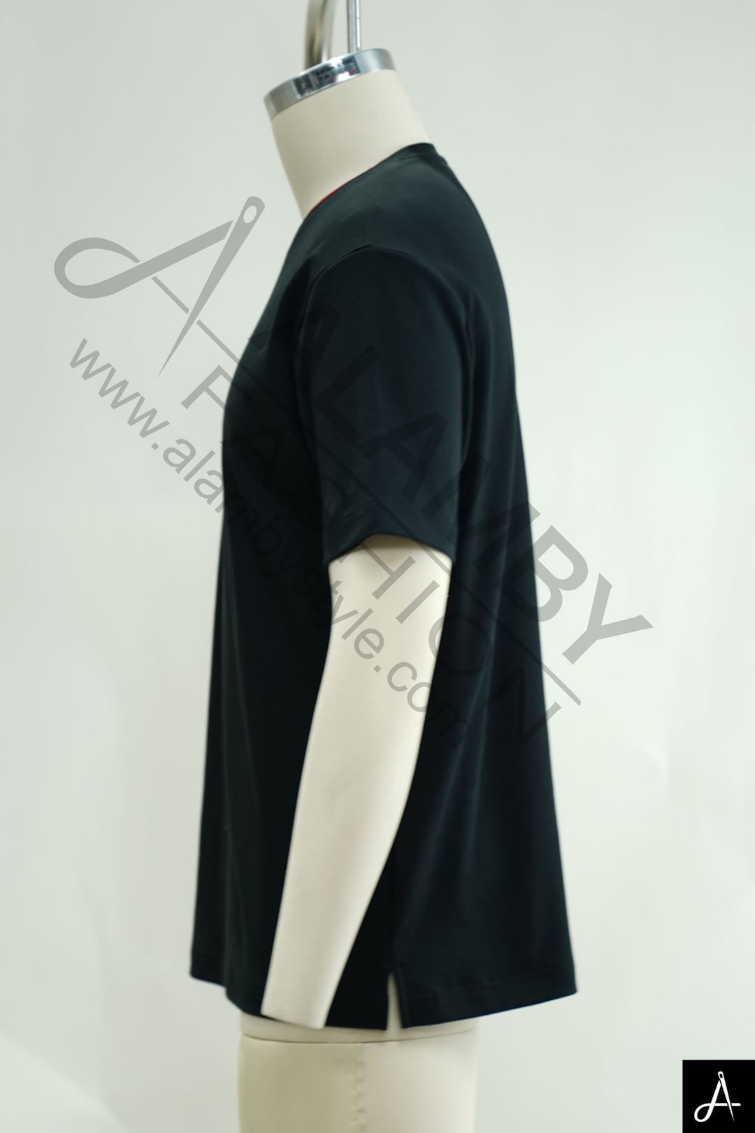 Men's Solid Black Crew Neck Basic Short‑Sleeve T‑Shirt
