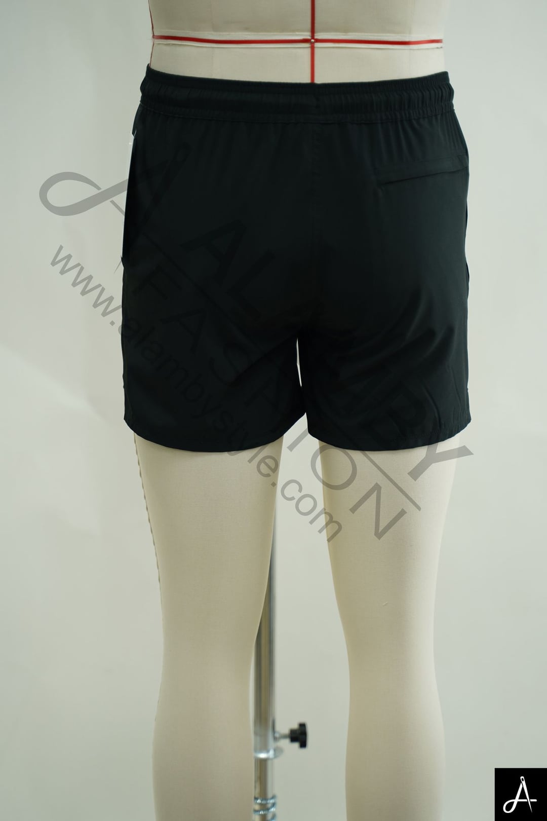 Men's Black Solid Quick‑Dry Drawstring Casual Sports Beach Shorts
