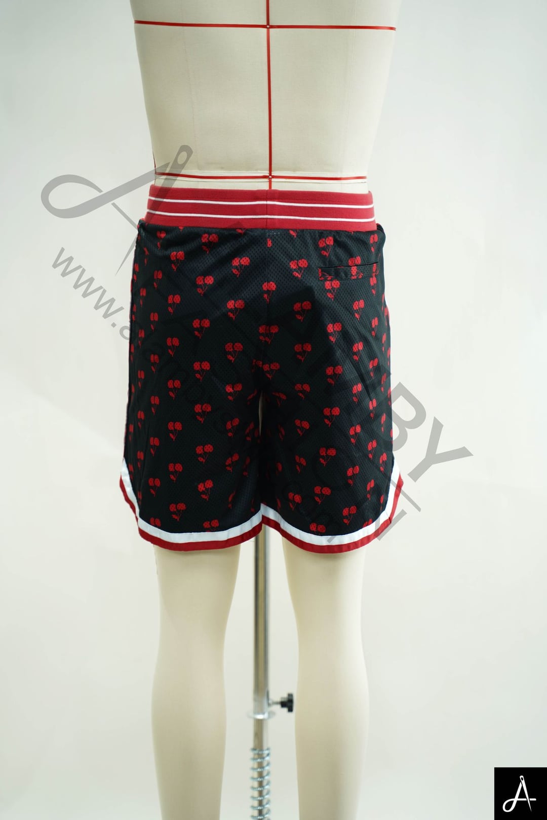 Men's Polka Dot Basketball Shorts, Elastic Waist Contrast Trim Athletic Shorts