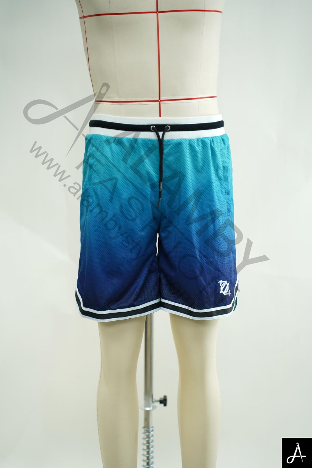 Men's Gradient Basketball Shorts, Elastic Waist Contrast Trim Athletic Shorts