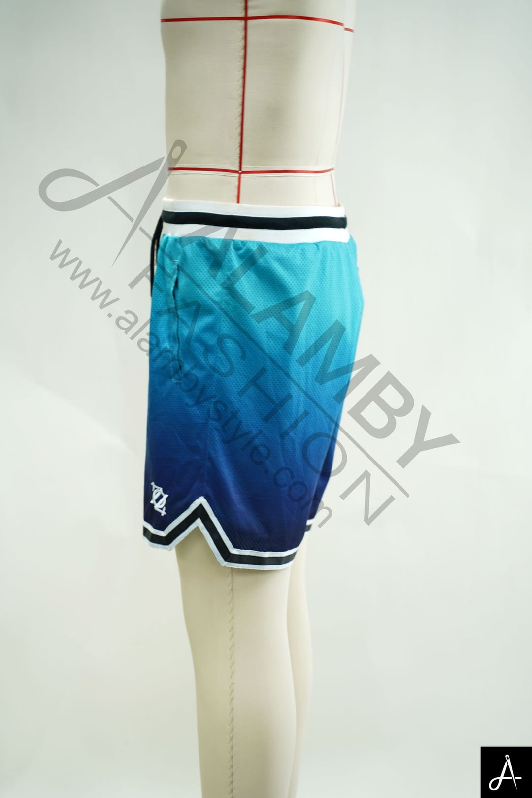 Men's Gradient Basketball Shorts, Elastic Waist Contrast Trim Athletic Shorts