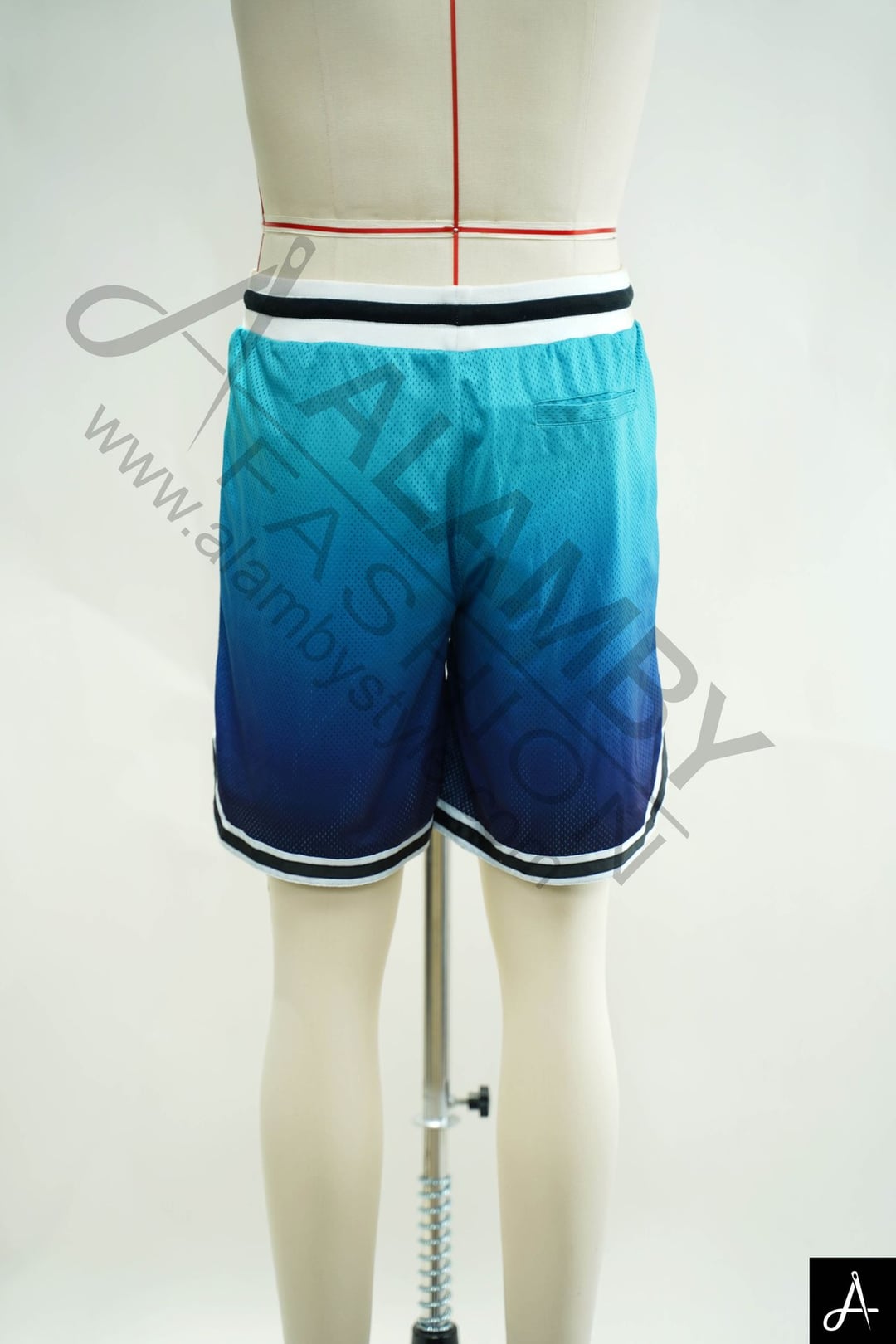 Men's Gradient Basketball Shorts, Elastic Waist Contrast Trim Athletic Shorts
