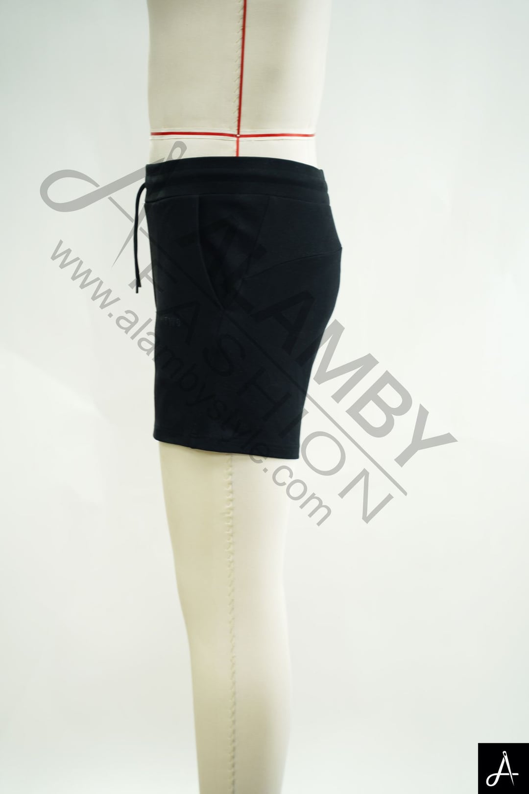 Men's Black Solid Casual Shorts, Elastic Waist Drawstring Summer Shorts