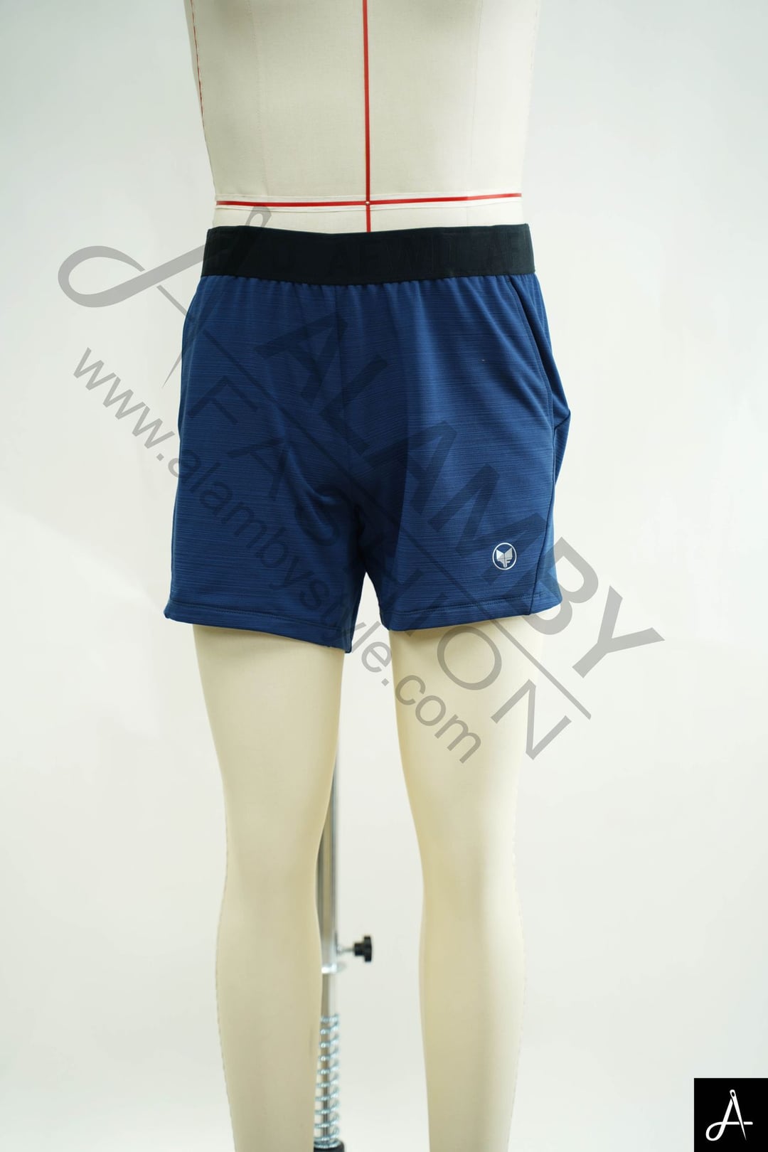 Men's Blue Solid Athletic Shorts, Elastic Waist Casual Running Shorts