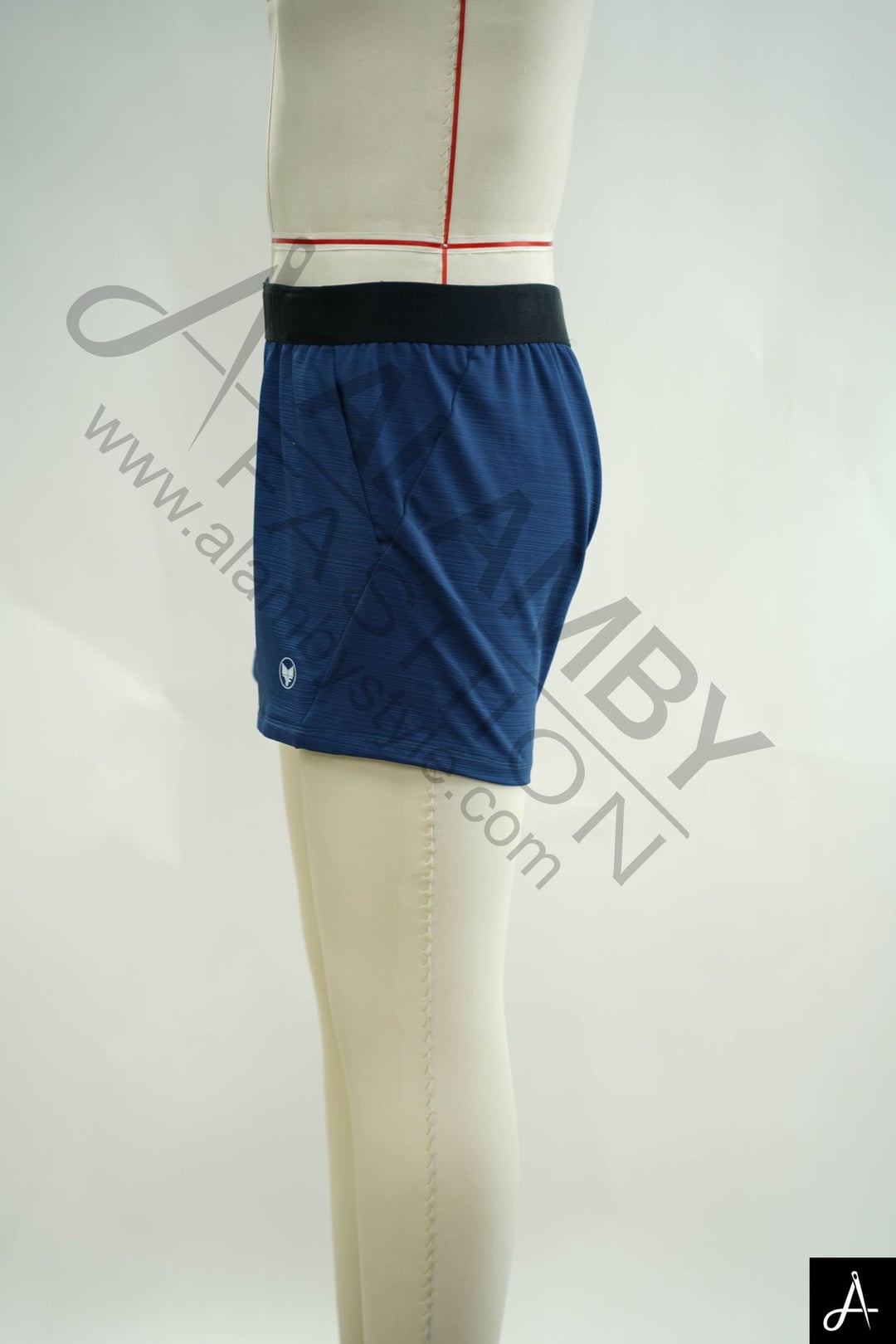 Men's Blue Solid Athletic Shorts, Elastic Waist Casual Running Shorts