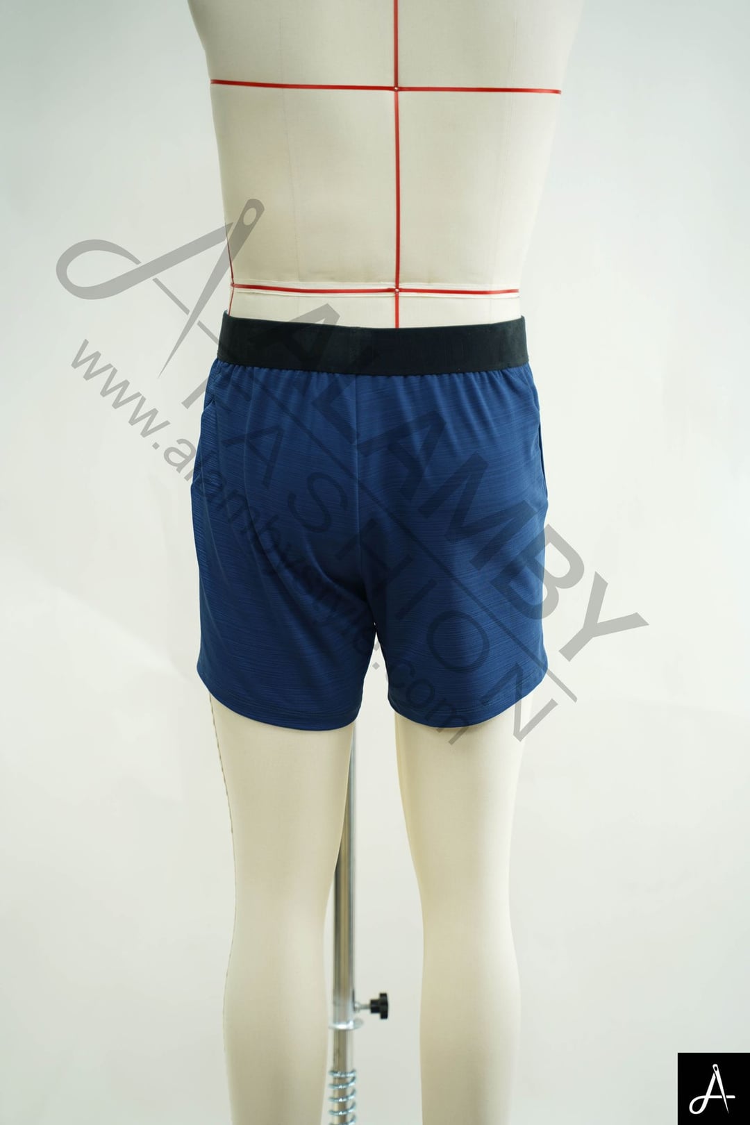 Men's Blue Solid Athletic Shorts, Elastic Waist Casual Running Shorts