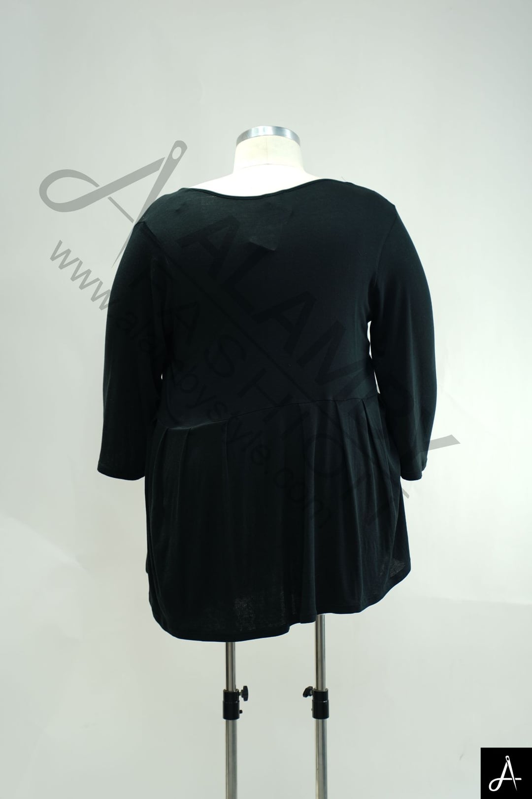 Women's Plus Size Black Long Sleeve Top, Loose Fit Casual Blouse
