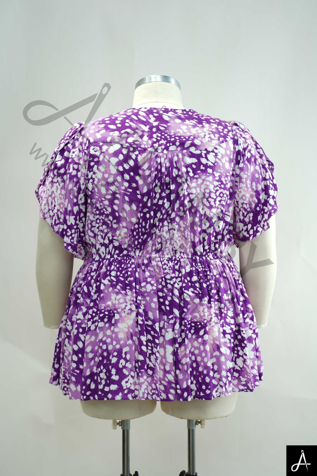 Women's Plus Size V-Neck Short Sleeve Tie Dye Casual Top