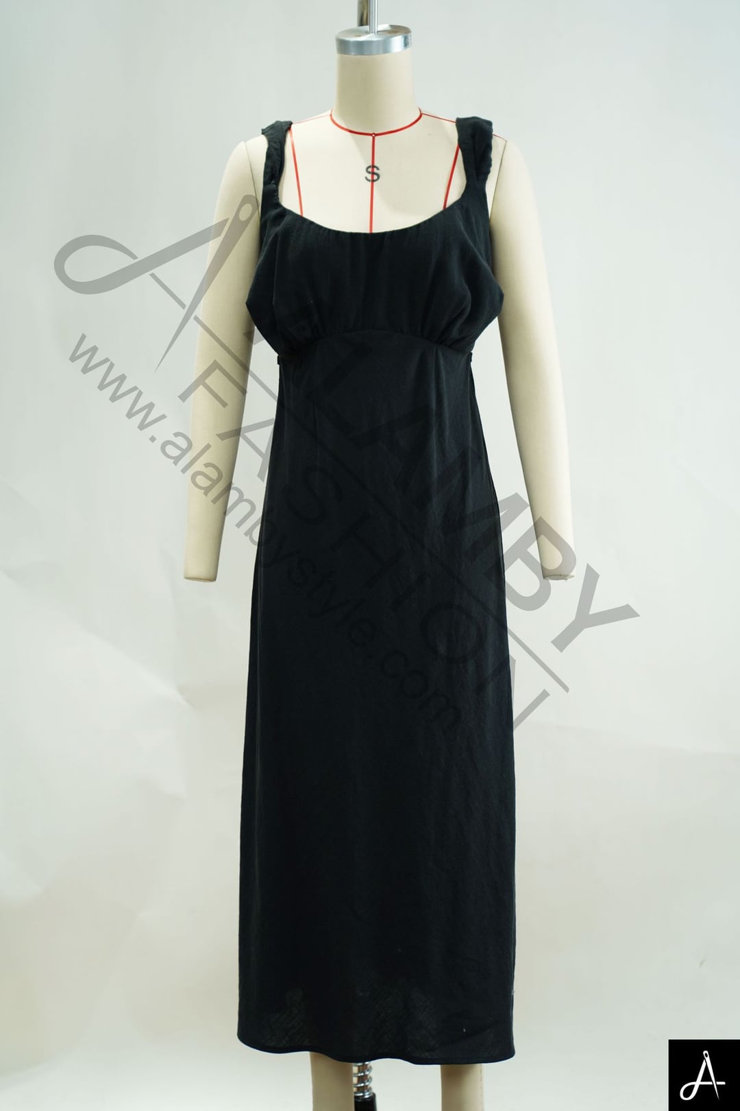 Women Plus Size Black Sleeveless Cami Midi Dress