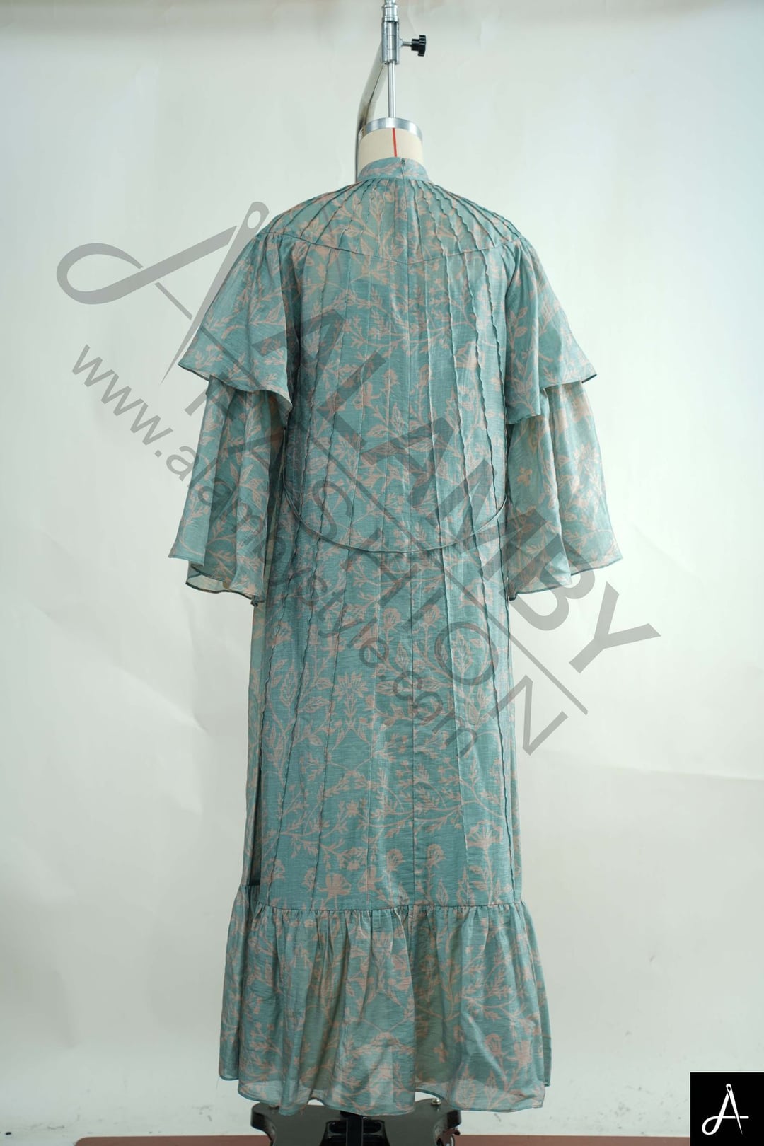Mint Green Jacquard Loose Qipao Style Dress