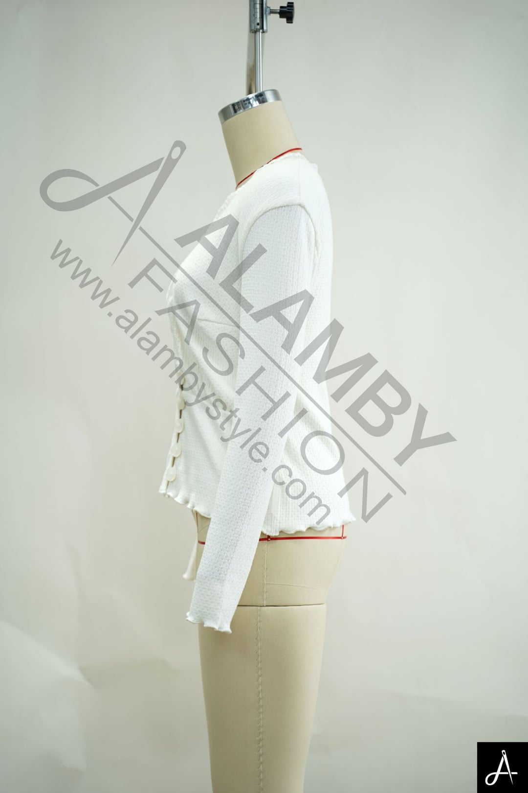White Henley Neck Long Sleeve Fitted Knit Top