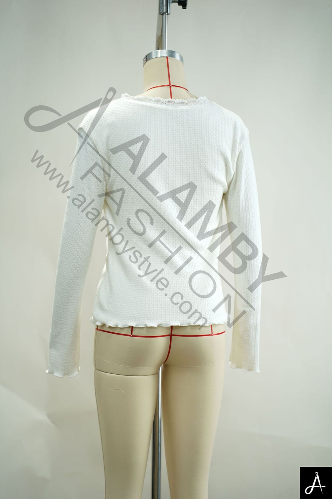 White Henley Neck Long Sleeve Fitted Knit Top