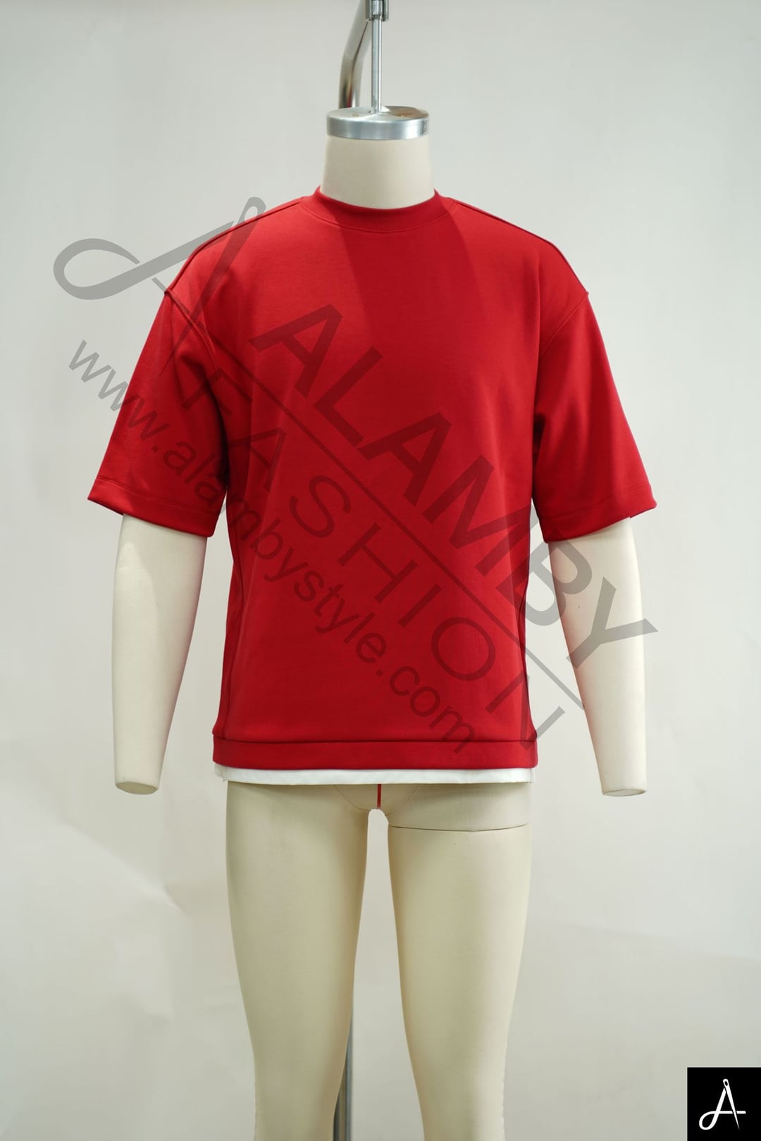 Men's 100% Cotton Crew Neck Short Sleeve T-Shirt, Red