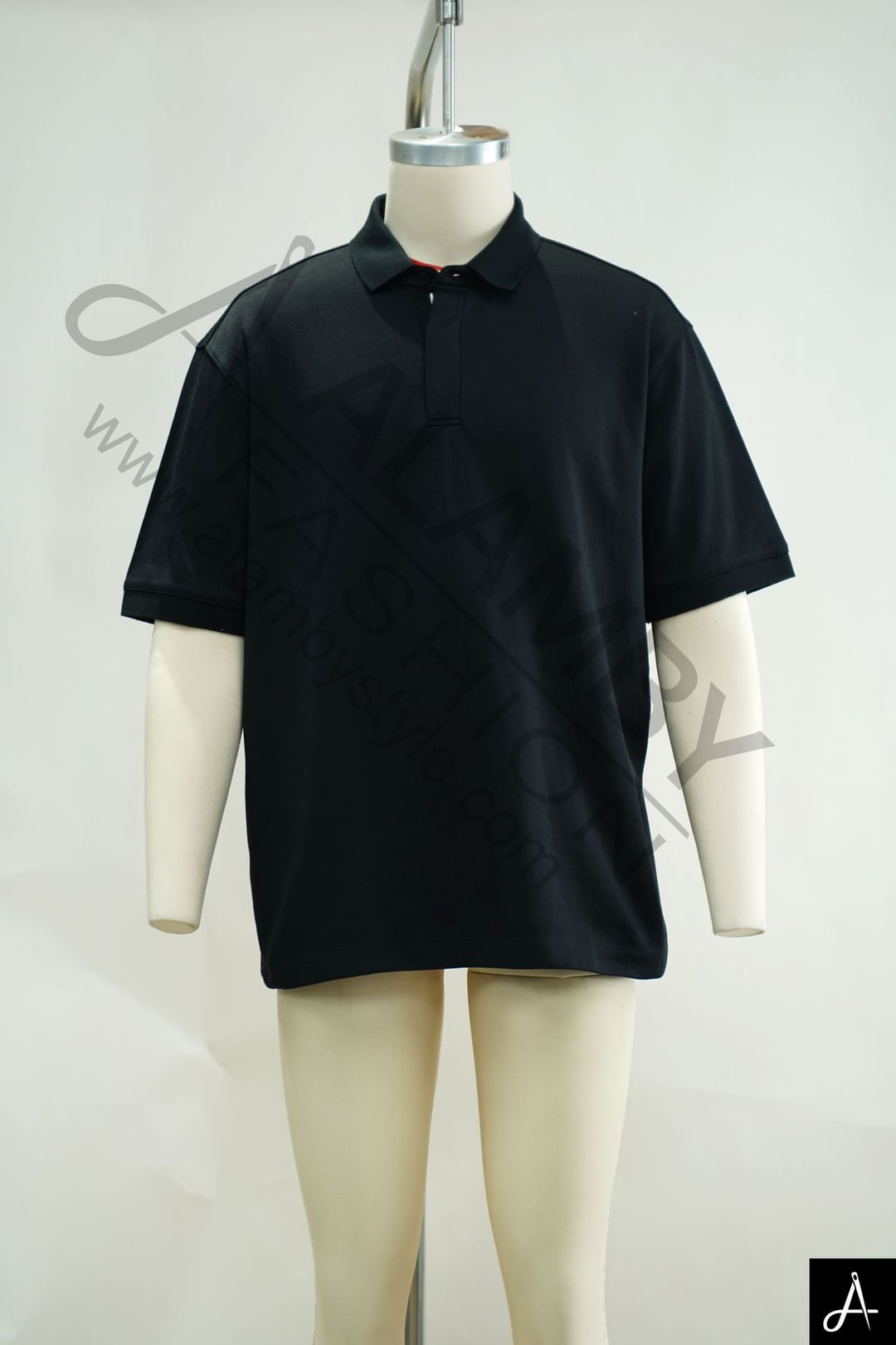 Men's 100% Cotton Short Sleeve Pique Polo Shirt, Black