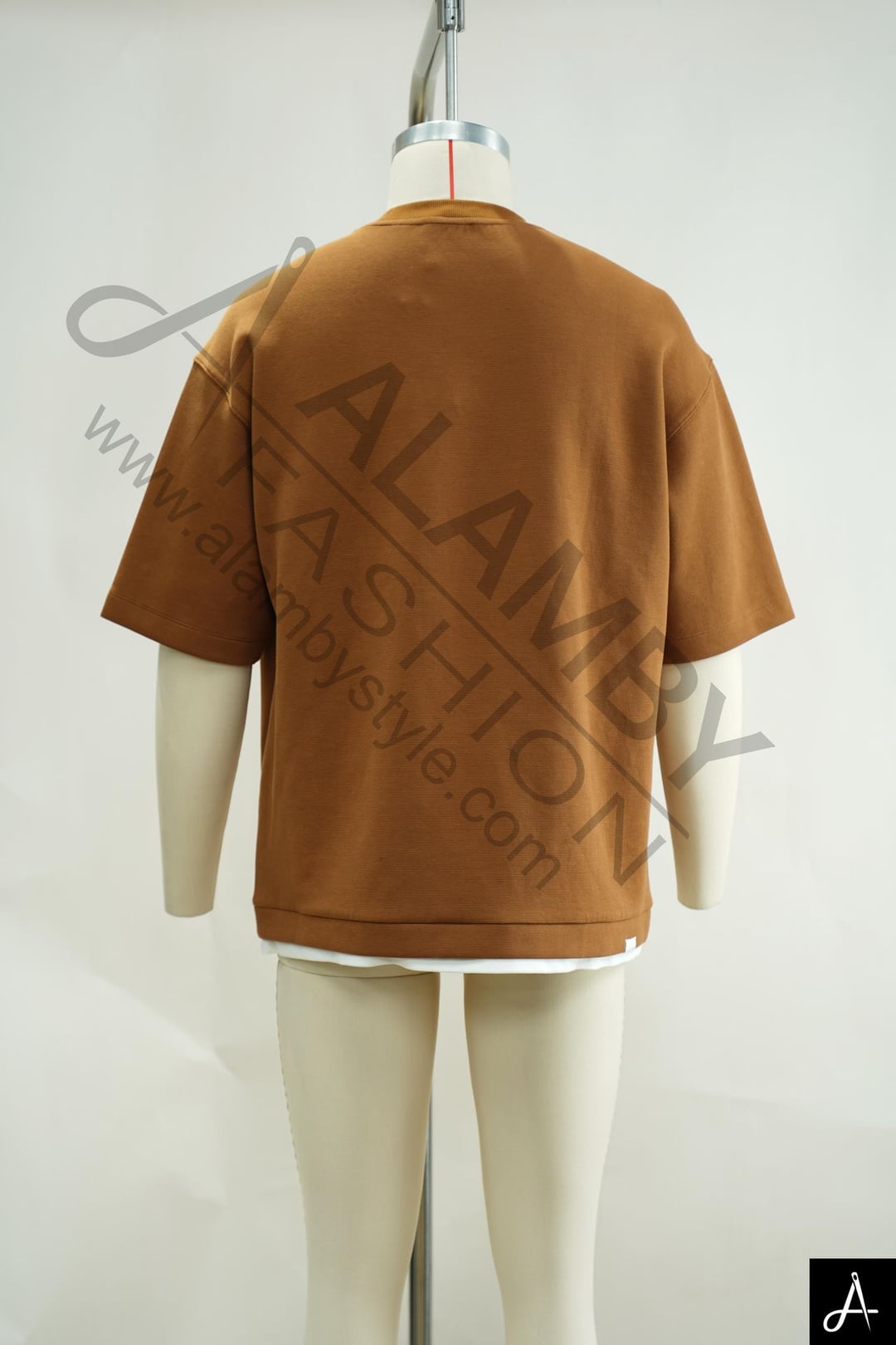Men's 100% Cotton Crew Neck Short Sleeve T-Shirt, Brown