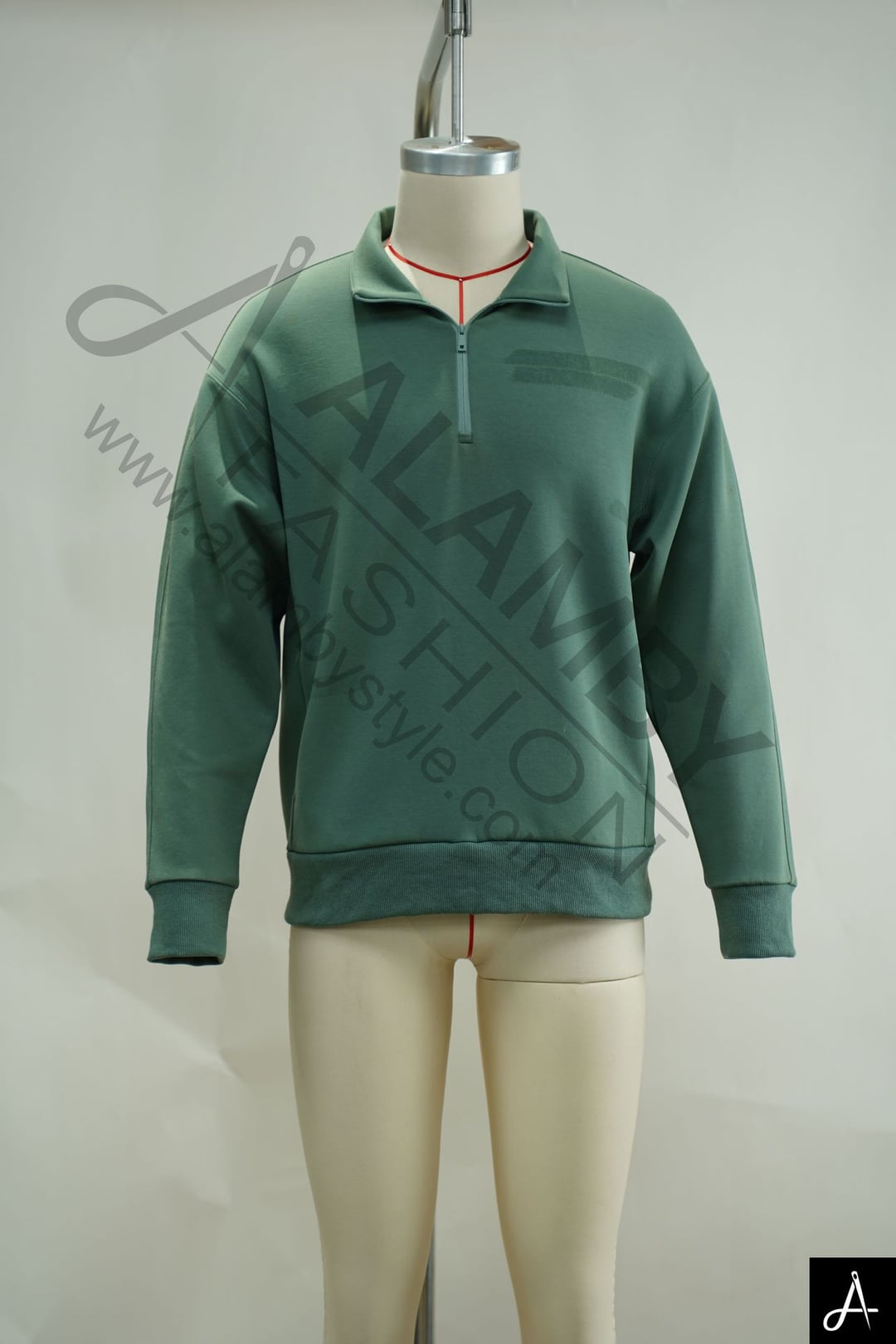 Men's 100% Cotton Long Sleeve Pique Polo Shirt, Dark Green