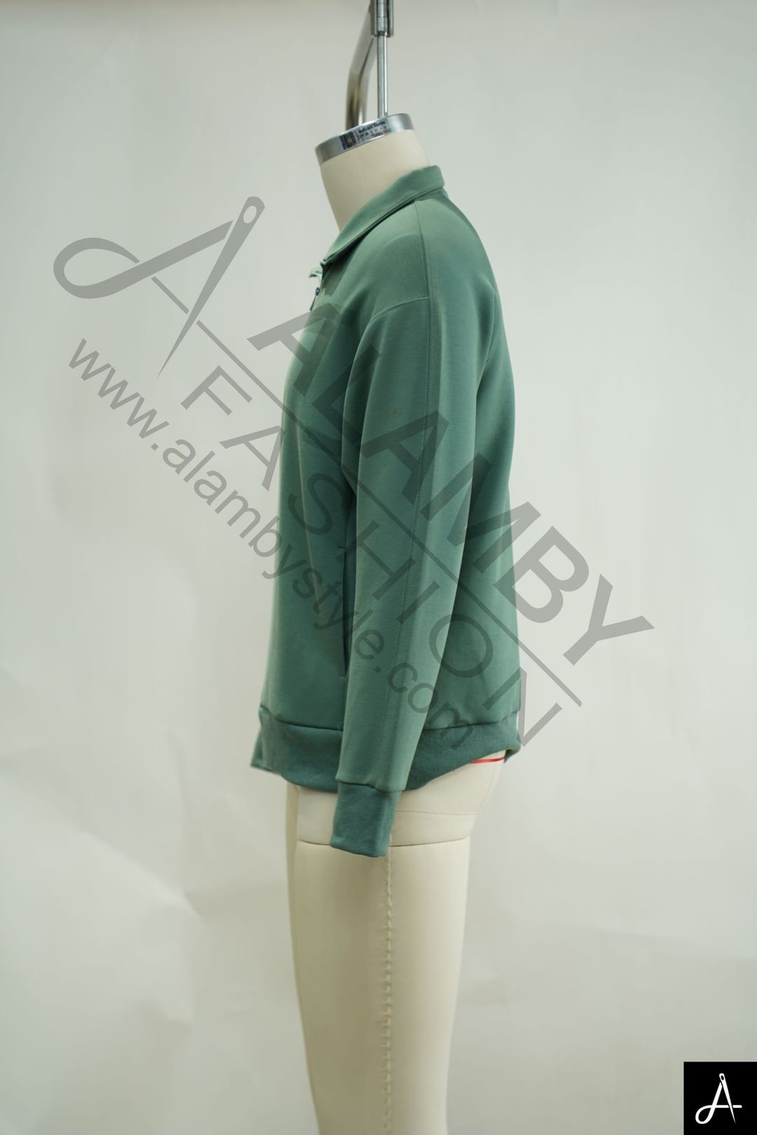 Men's 100% Cotton Long Sleeve Pique Polo Shirt, Dark Green