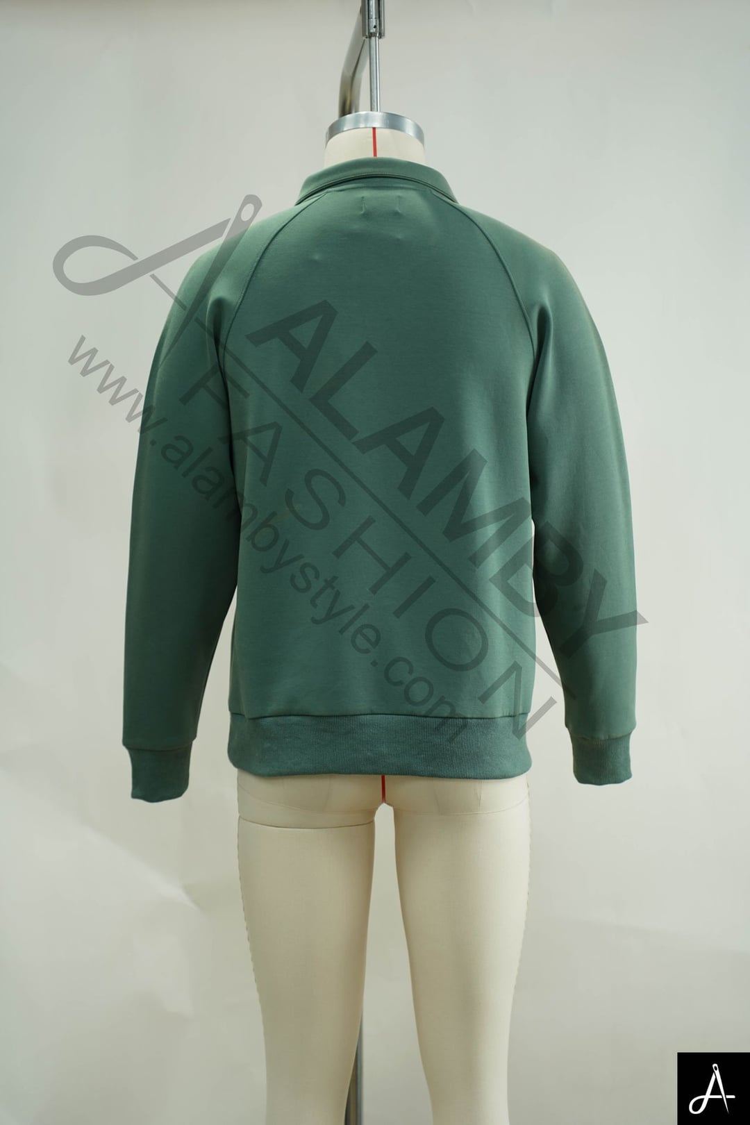 Men's 100% Cotton Long Sleeve Pique Polo Shirt, Dark Green