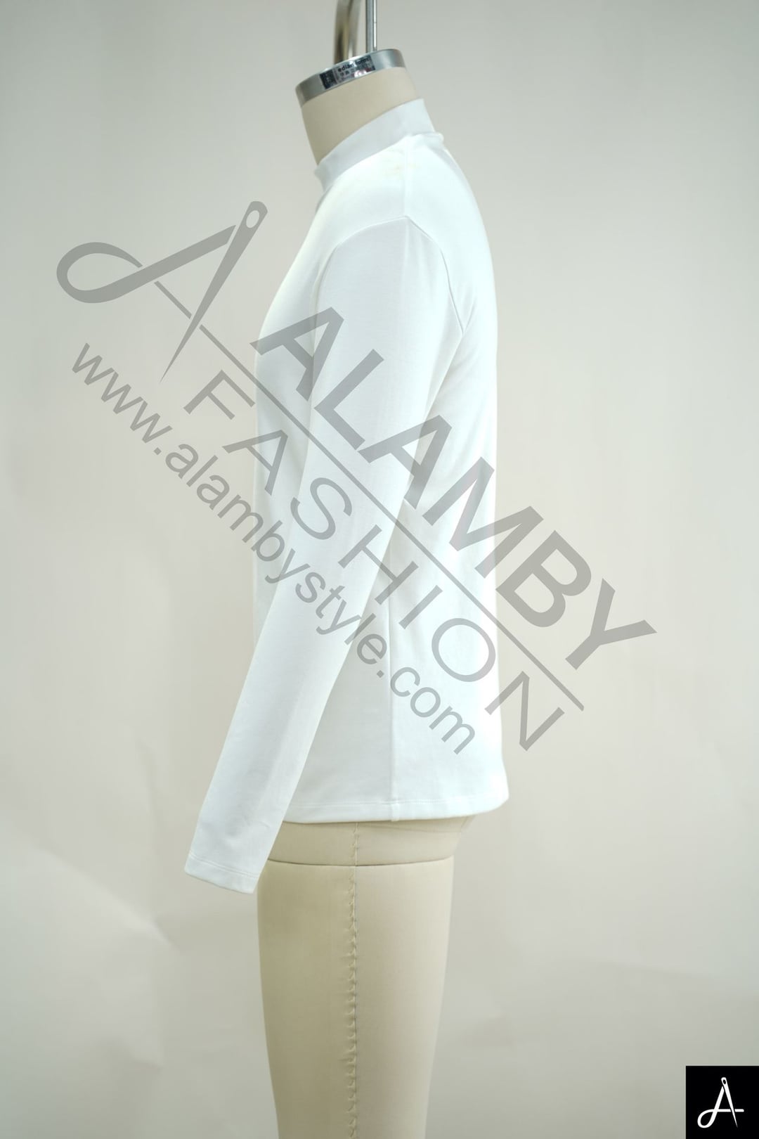 Men's 100% Cotton Turtleneck Long Sleeve T-Shirt, White