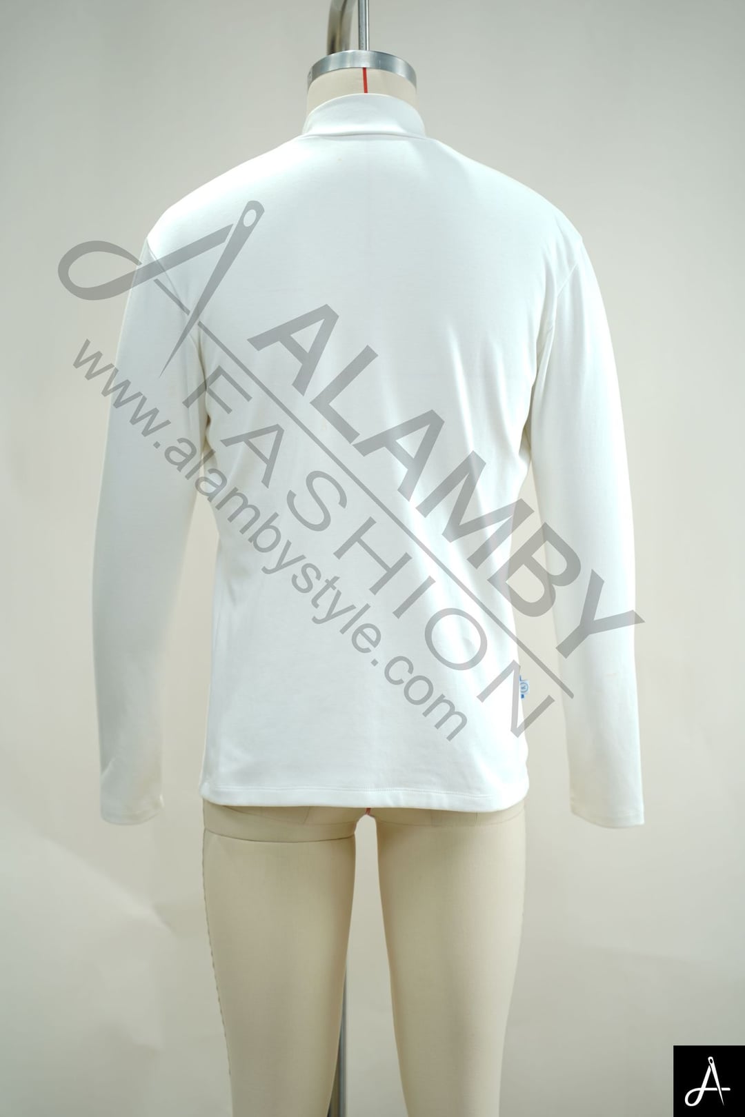 Men's 100% Cotton Turtleneck Long Sleeve T-Shirt, White