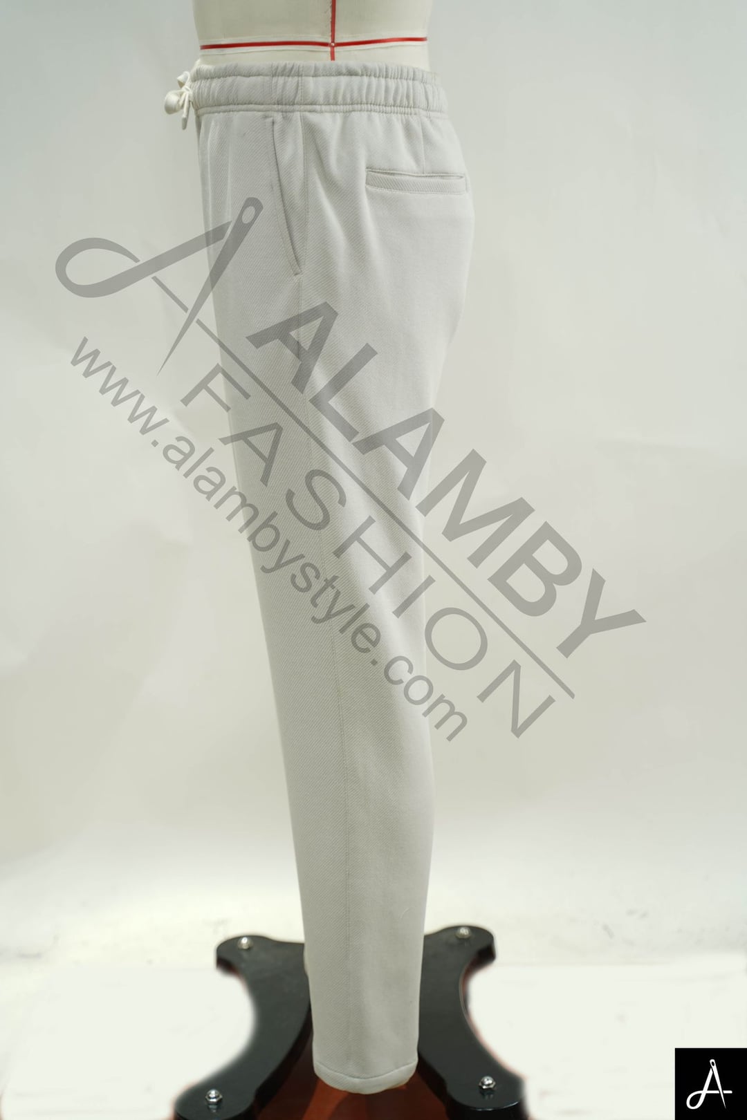 Men's 100% Cotton Casual Drawstring Pants, Light Gray