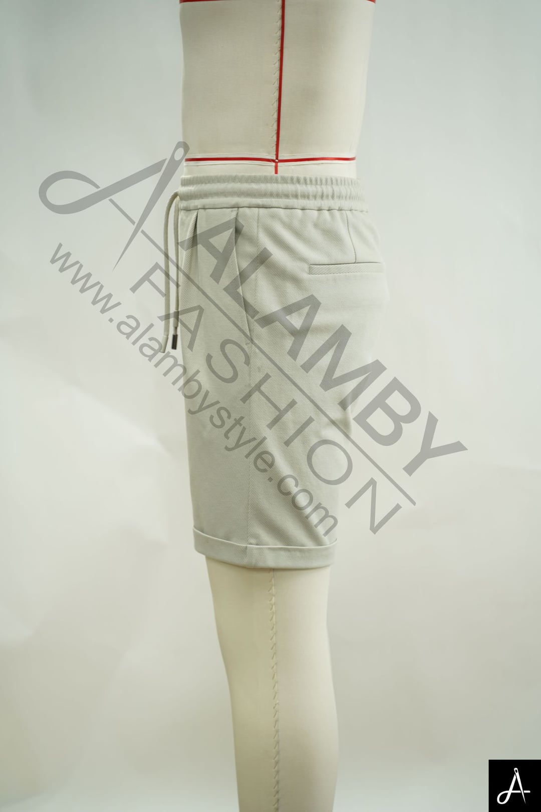 Men's 100% Cotton Casual Drawstring Shorts, Light Gray