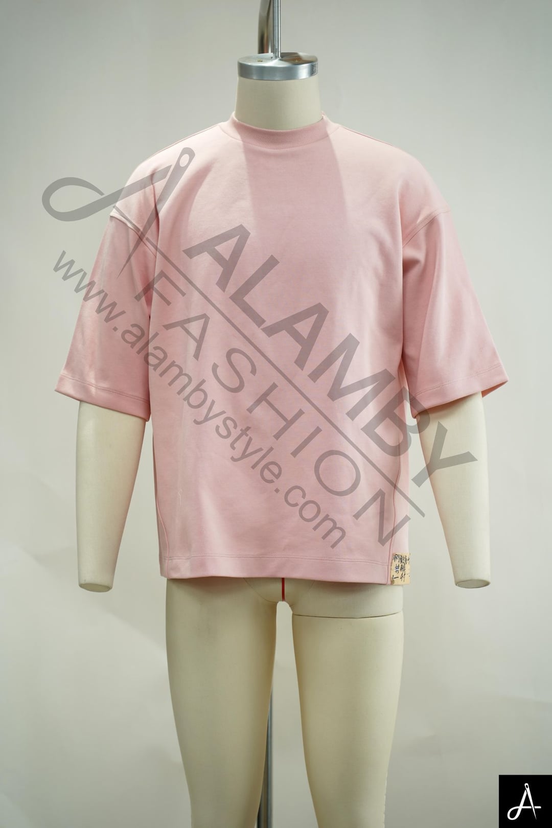 Men's 100% Cotton Crew Neck Short Sleeve T-Shirt, Light Pink