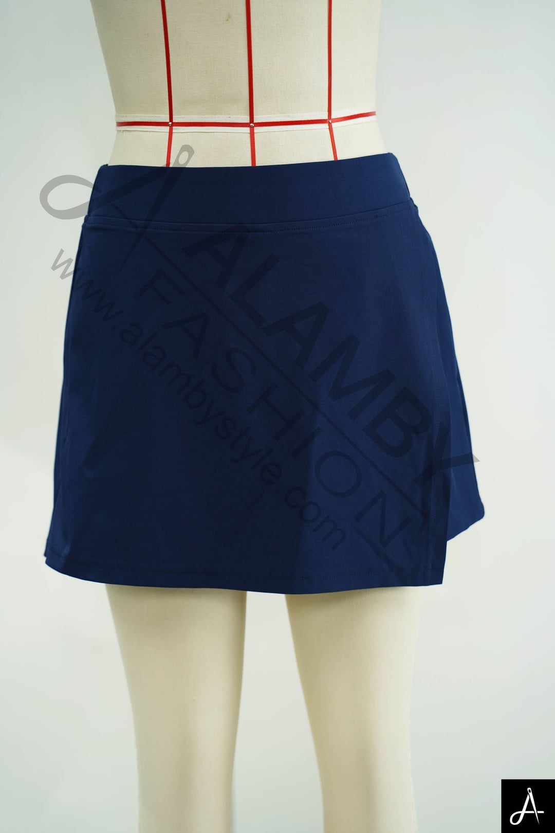 Navy Mini A-line Woven Skort
