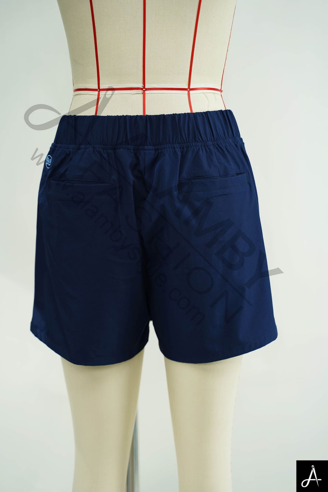 Navy Mini A-line Woven Skort
