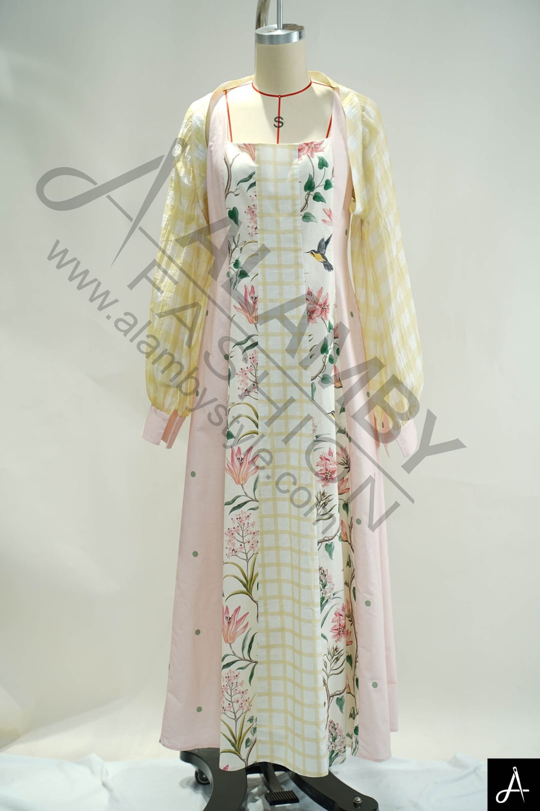 Floral Print Long Slip Dress With Sheer Long Sleeve Cardigan