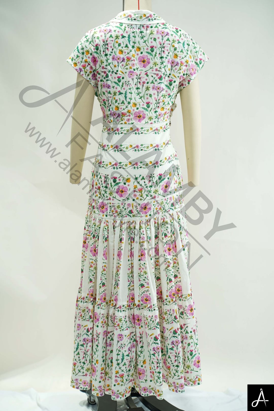 V-Neck Wrap Floral Midi Dress