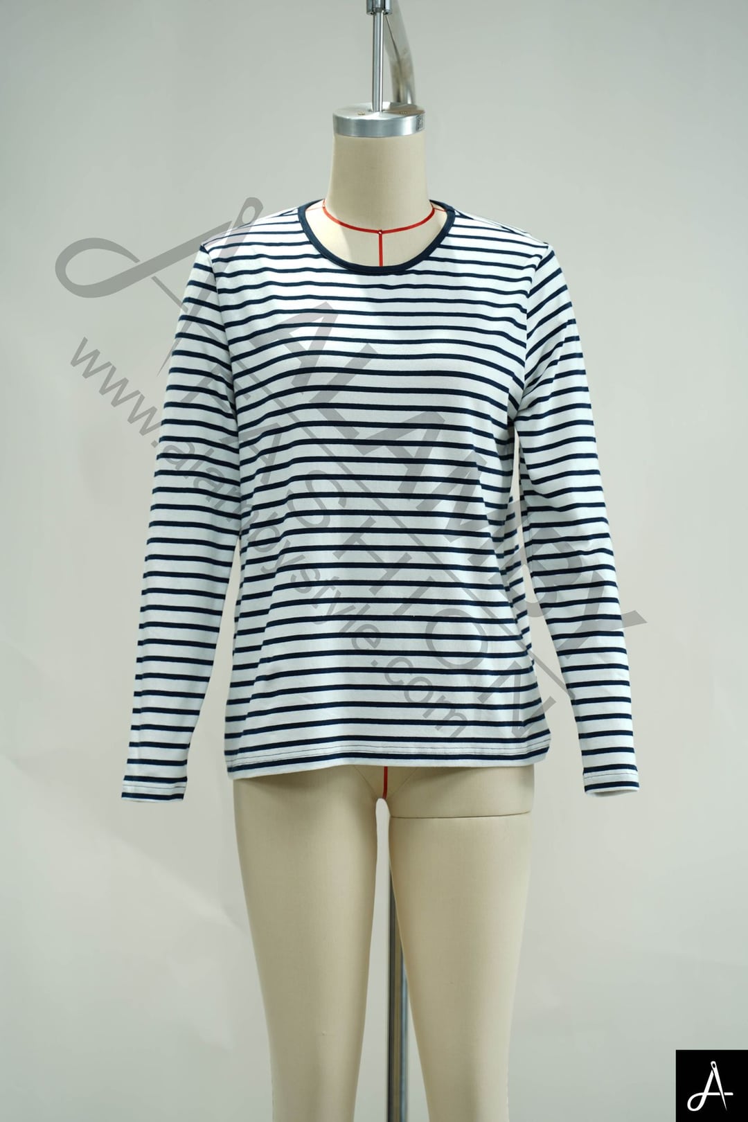 Striped Long Sleeve Crew Neck Top