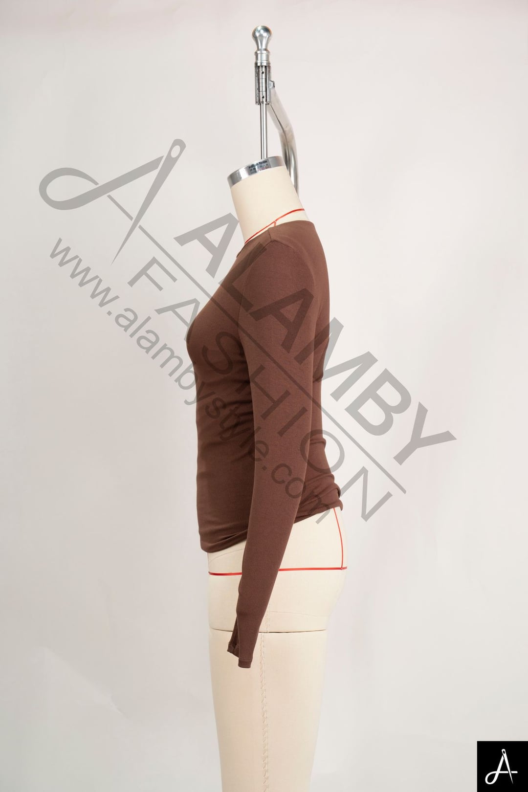 Asymmetric Neck Long‑Sleeve Knit Top