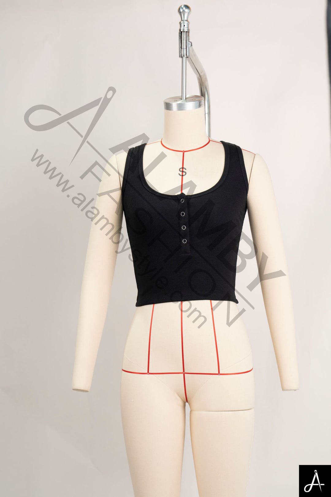 Square Neck Button‑Front Cropped Cami Top