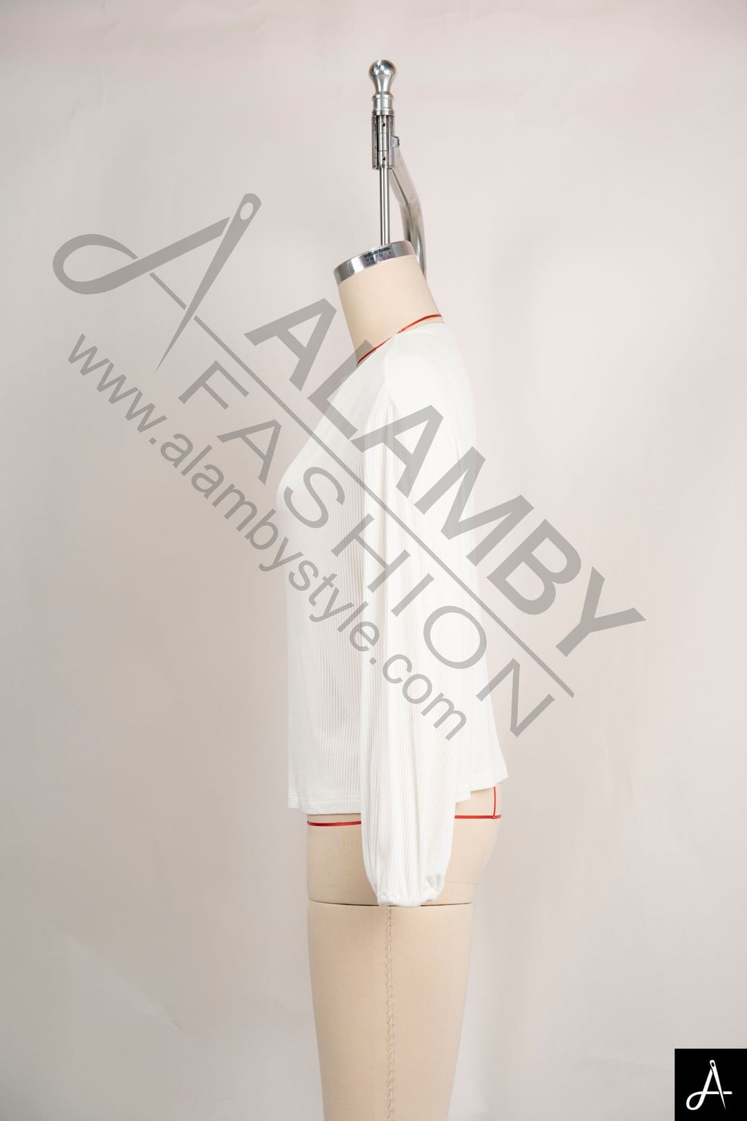 Off‑White Crew Neck Long‑Sleeve Knit Sweater