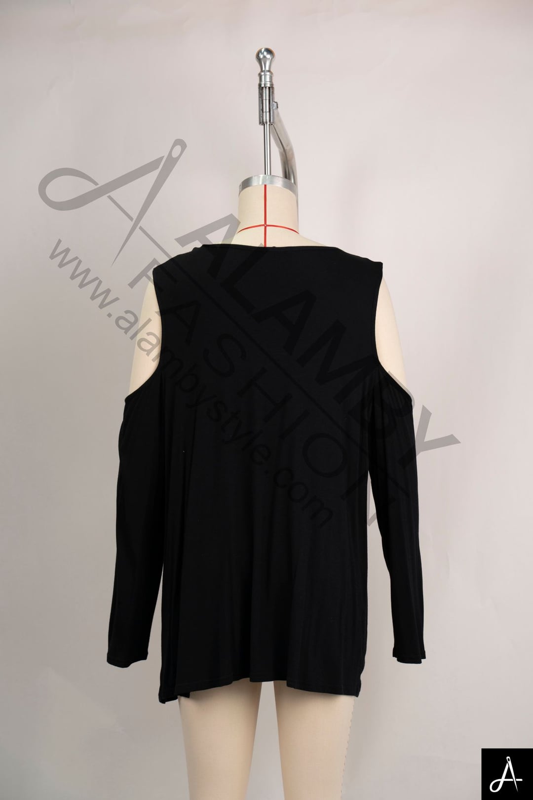 Women's Cold Shoulder Long Sleeve Top With Criss‑Cross Neck