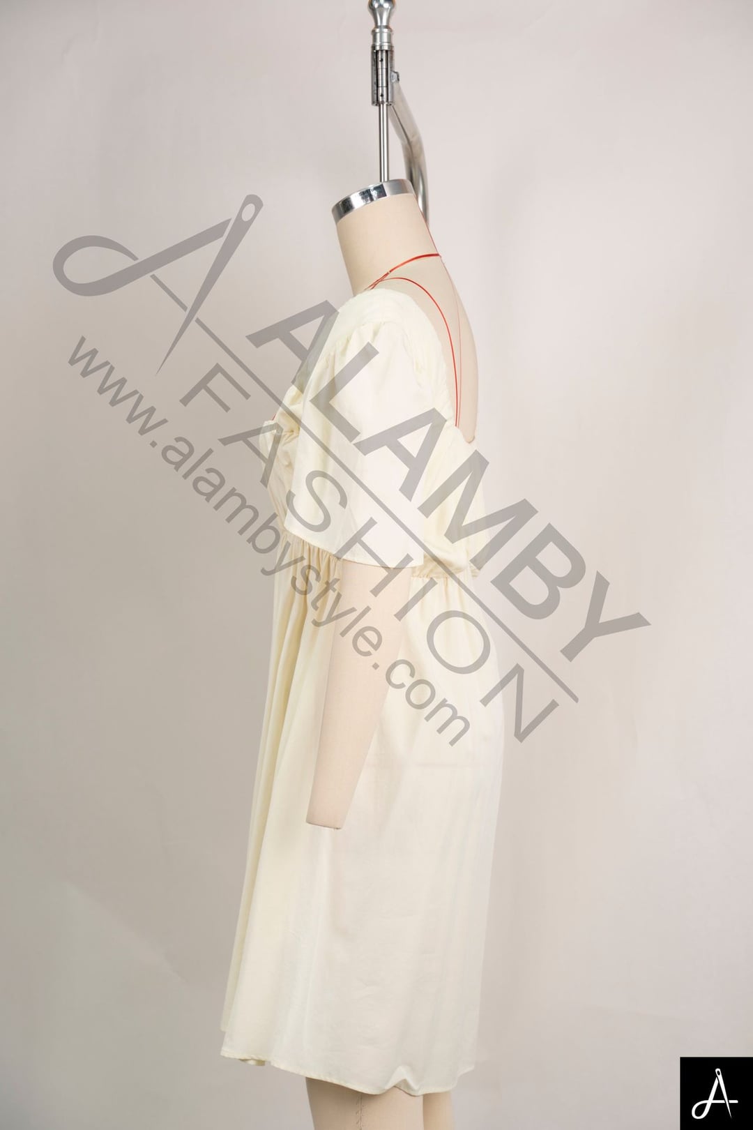 Women’s Square Neck Short Sleeve Gathered Flared Dress
