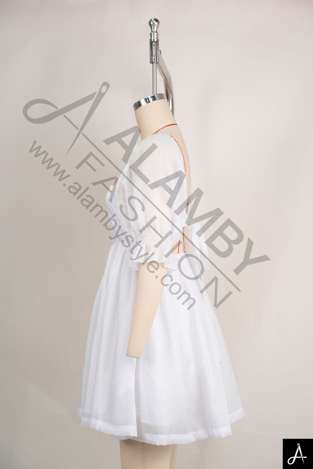 Women's Square Neck Puff Short Sleeve Flared Mini Dress