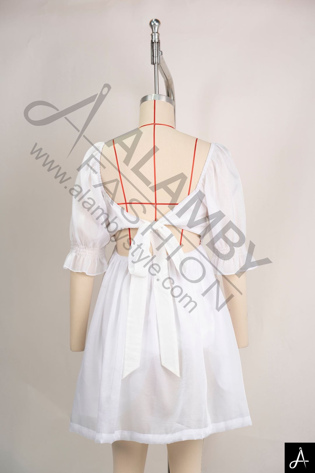 Women's Square Neck Puff Short Sleeve Flared Mini Dress