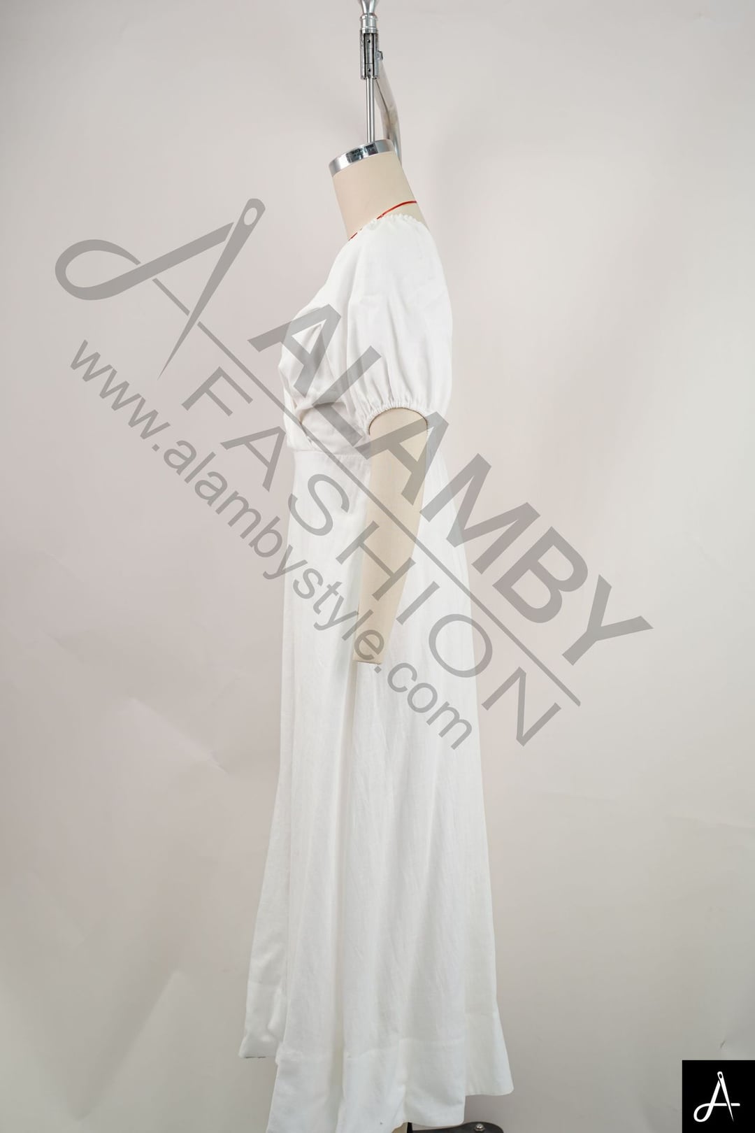 Women's Square Neck Puff Sleeve Maxi Dress