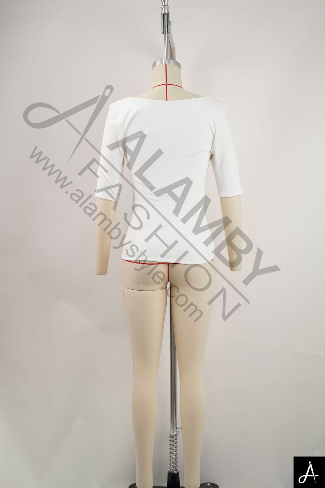 Women's V‑Ne Elbow‑Length Sleeve Fitted Top