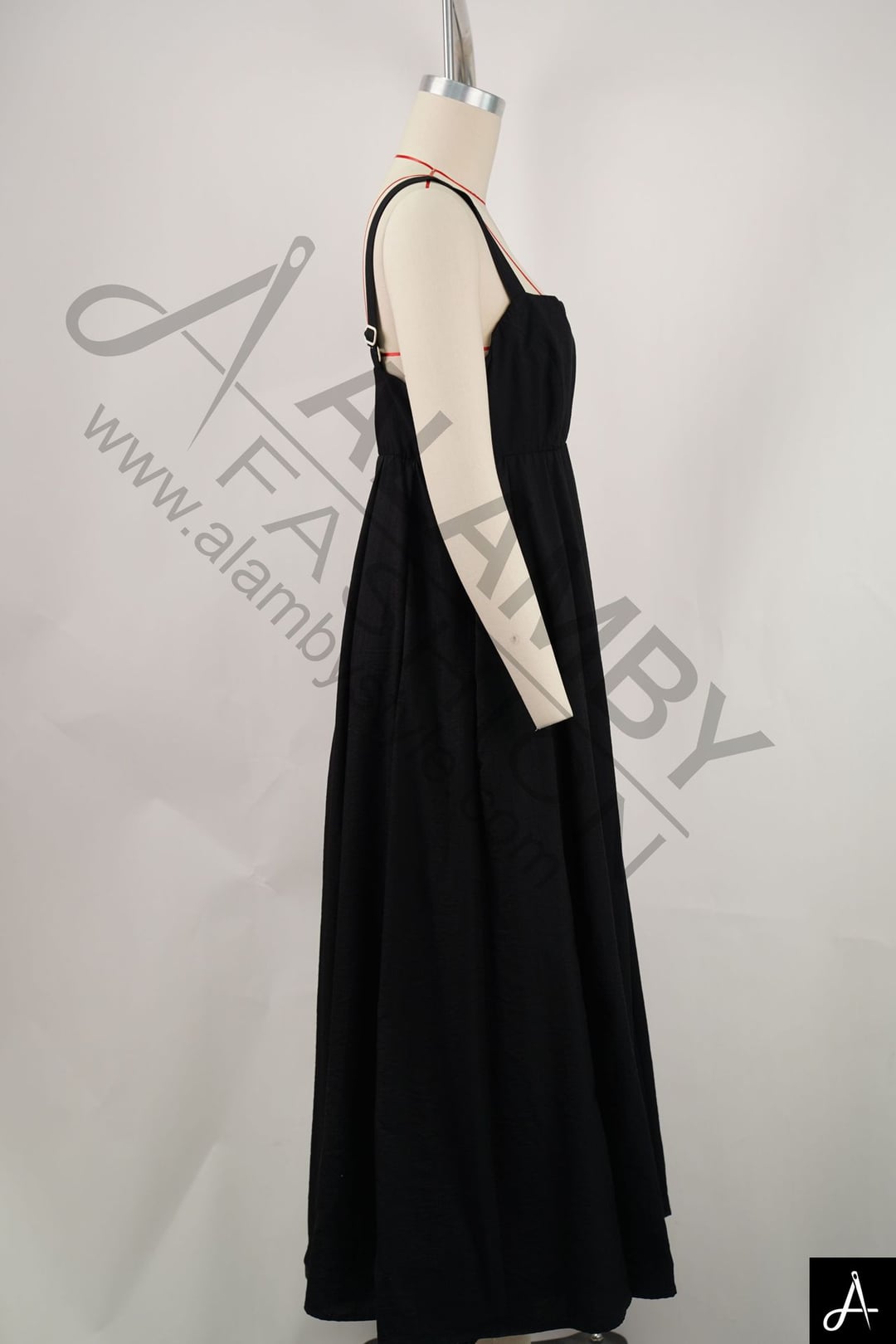 Women's Square Neck Spaghetti Strap Midi Dress