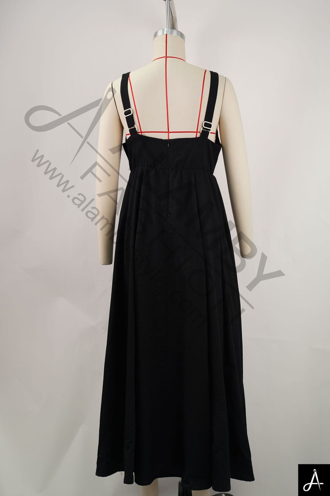 Women's Square Neck Spaghetti Strap Midi Dress