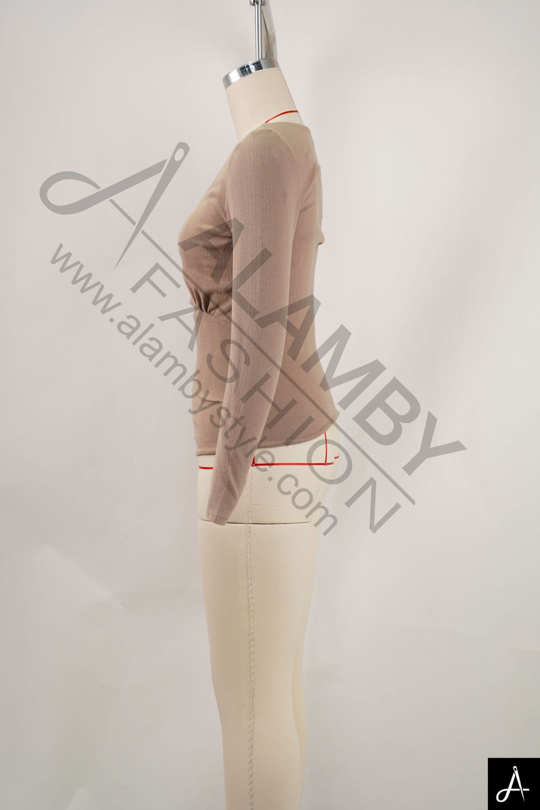 Women Long Sleeve Henley Neck Fitted Top