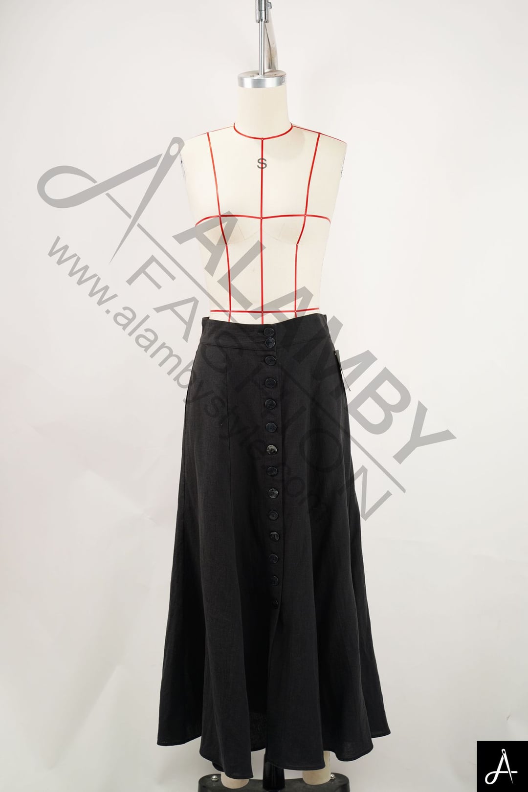 Women High Waist A‑Line Long Skirt