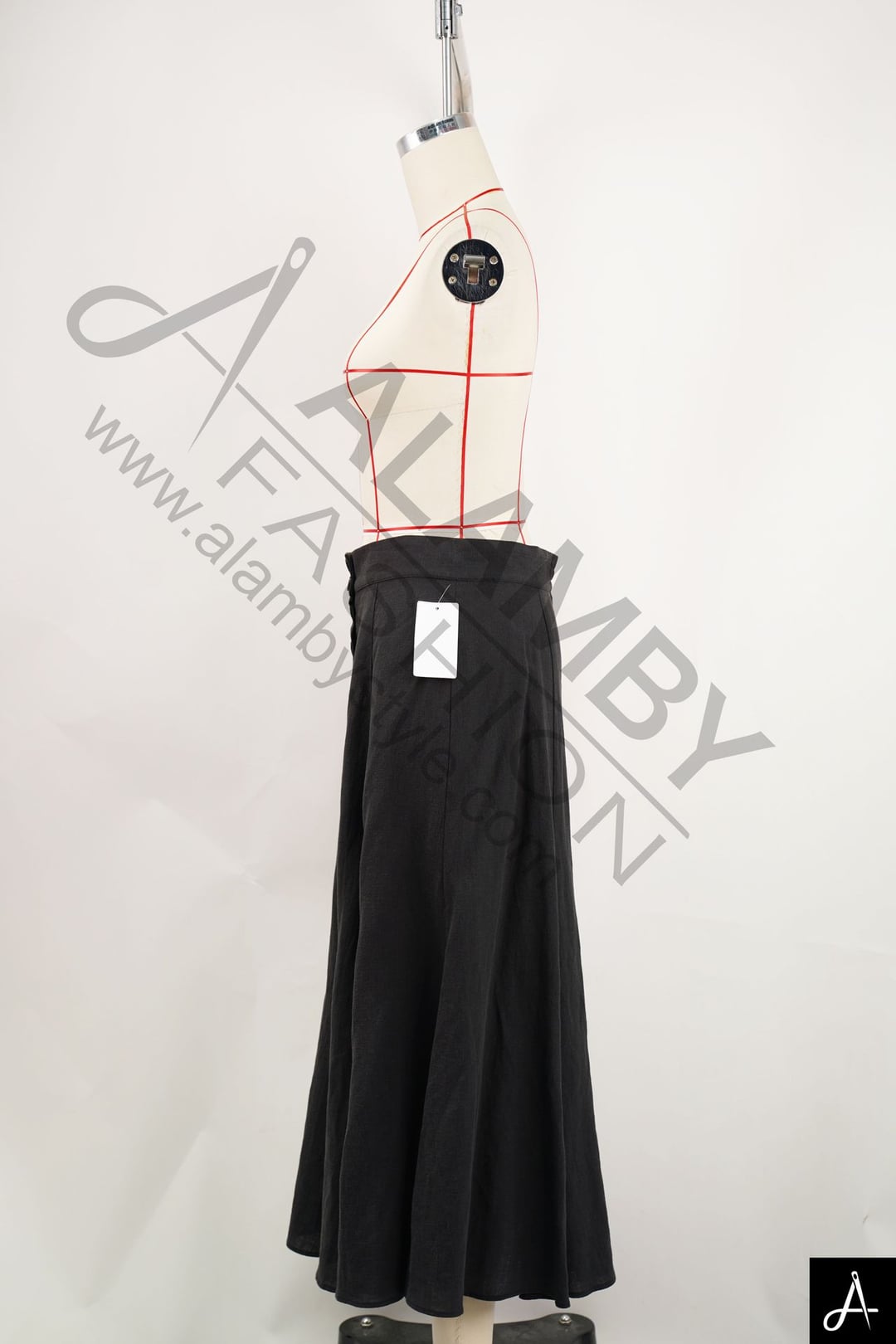 Women High Waist A‑Line Long Skirt