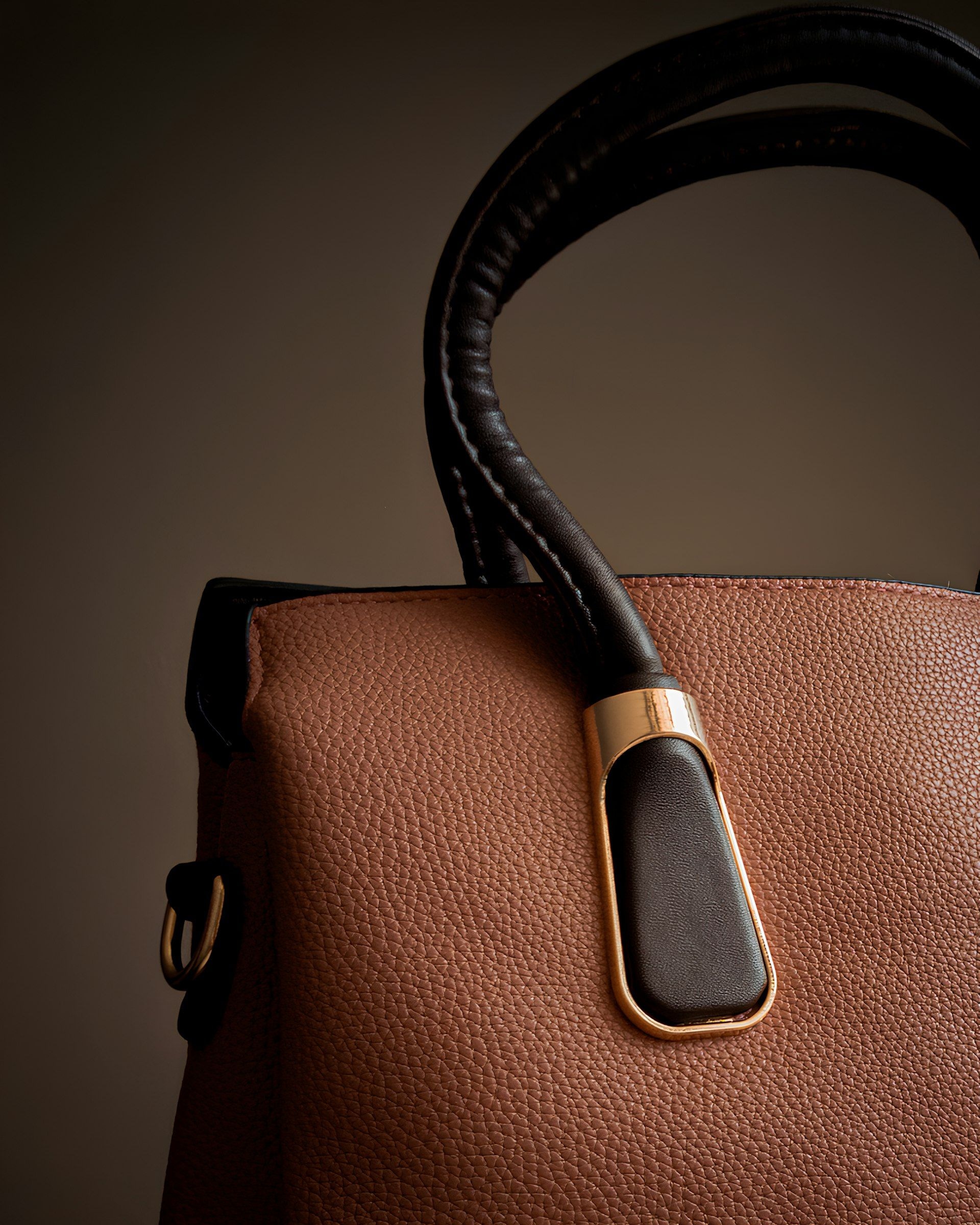 A finished handbag on a showroom display