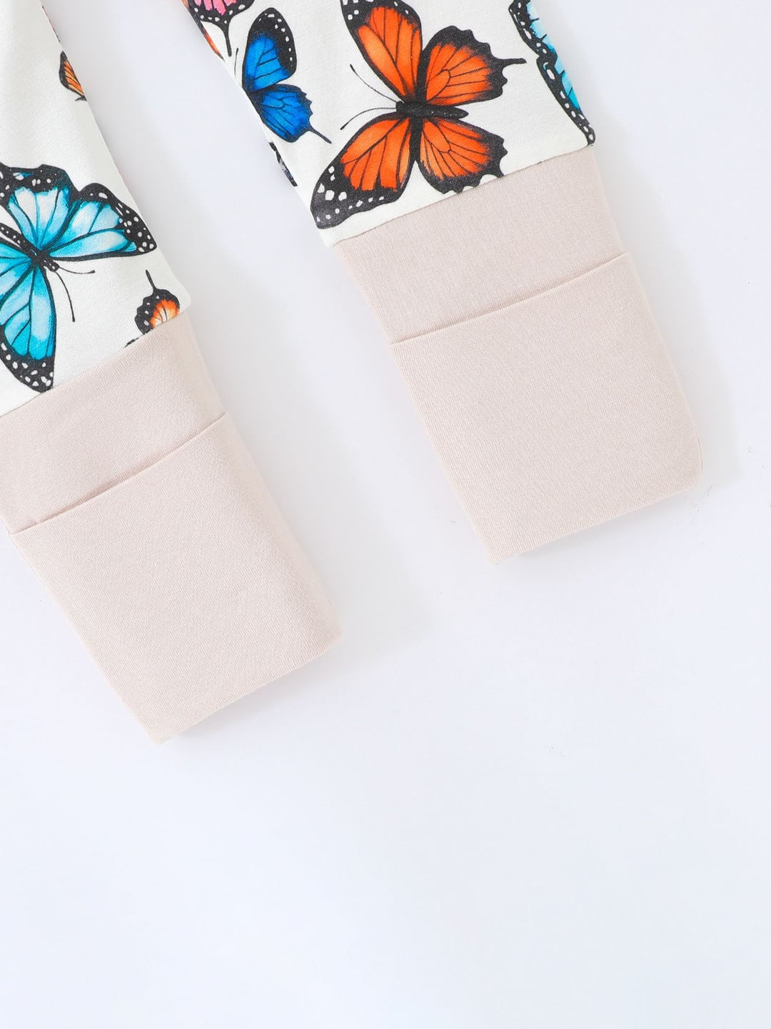 Baby Bamboo Fiber Onesie, Double-ended Zipper, Colorful Butterfly Printed