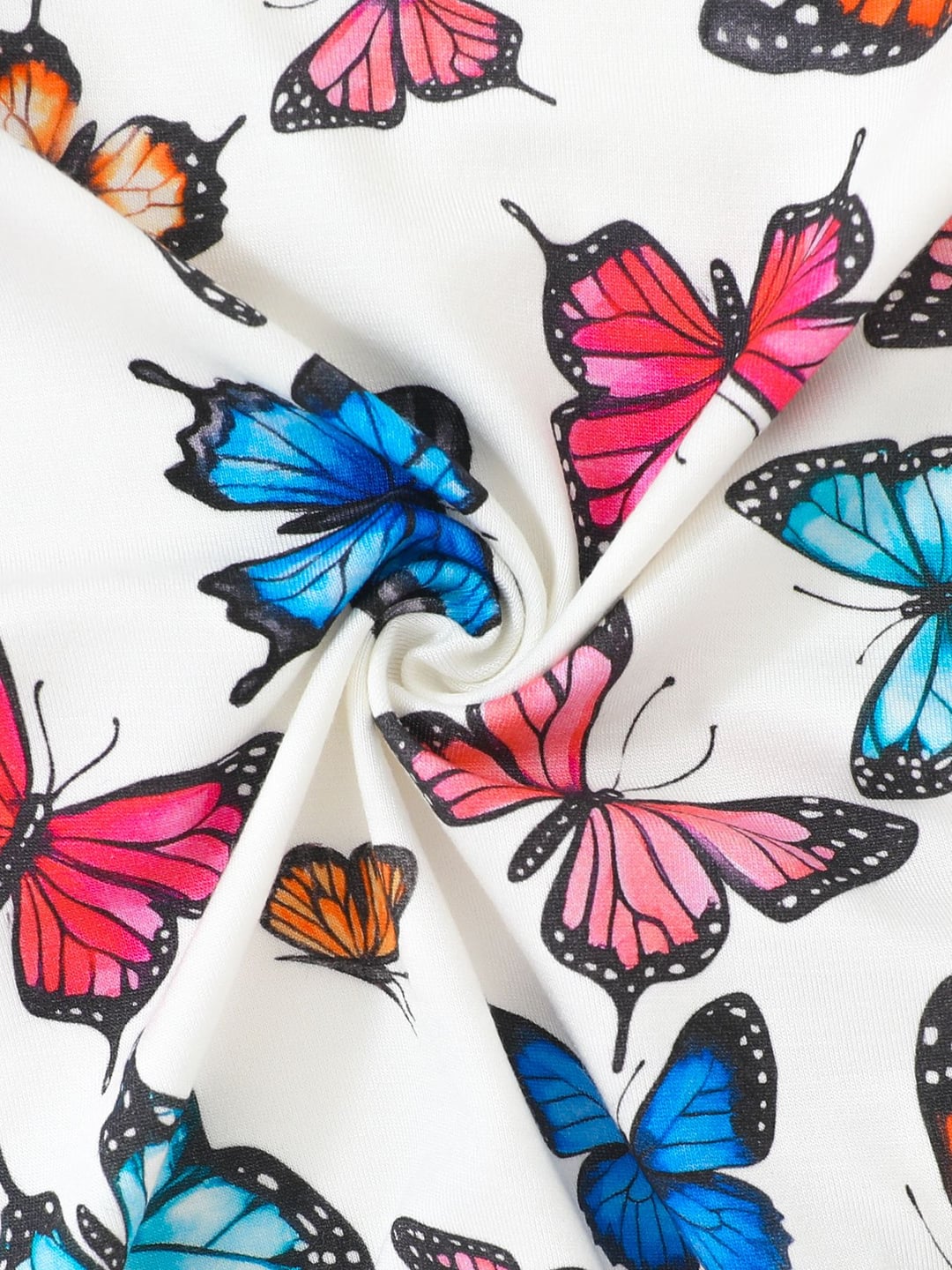 Baby Bamboo Fiber Onesie, Double-ended Zipper, Colorful Butterfly Printed