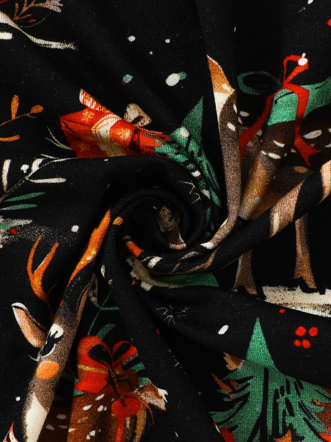 Bamboo Fiber Christmas Elk Print Double Zipper Romper